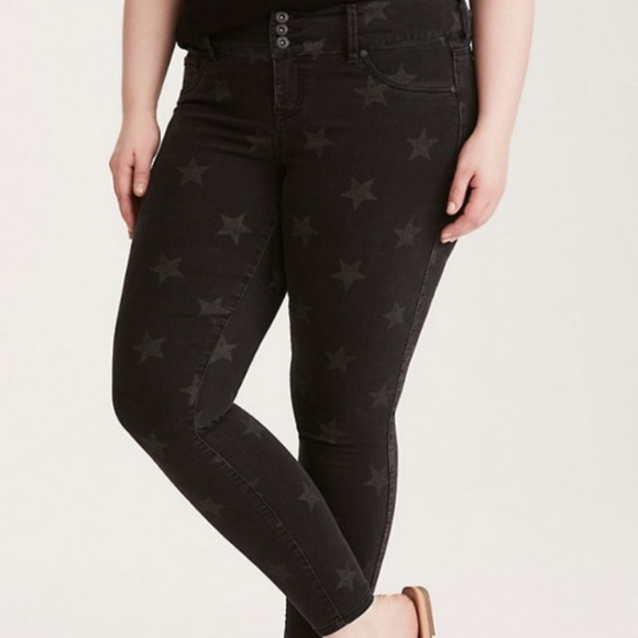 torrid Denim - TORRID Black Star Jeggings 20R